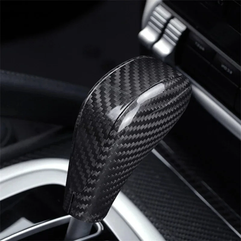 B-M Car Real Carbon Fiber Gear Knob Cover Trim for Porsche Cayenne 2004-2009 Center Console Interior Decoration