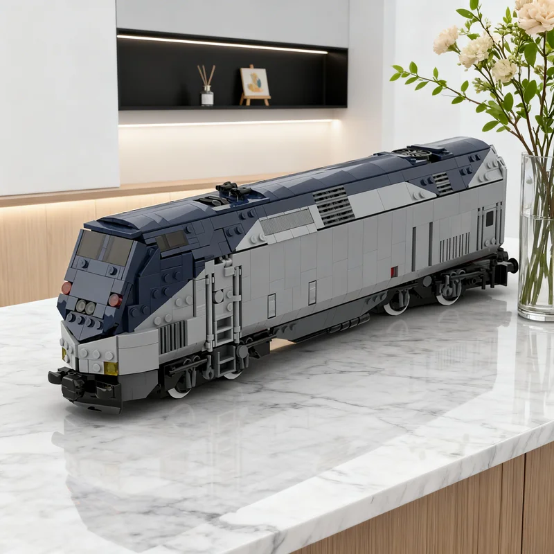 

Конструктор MOC Amtrak P42DC: Модель локомотива, 1305 деталей. Подарок для взрослых и детей, креативный коллекционный декор премиум-класса.