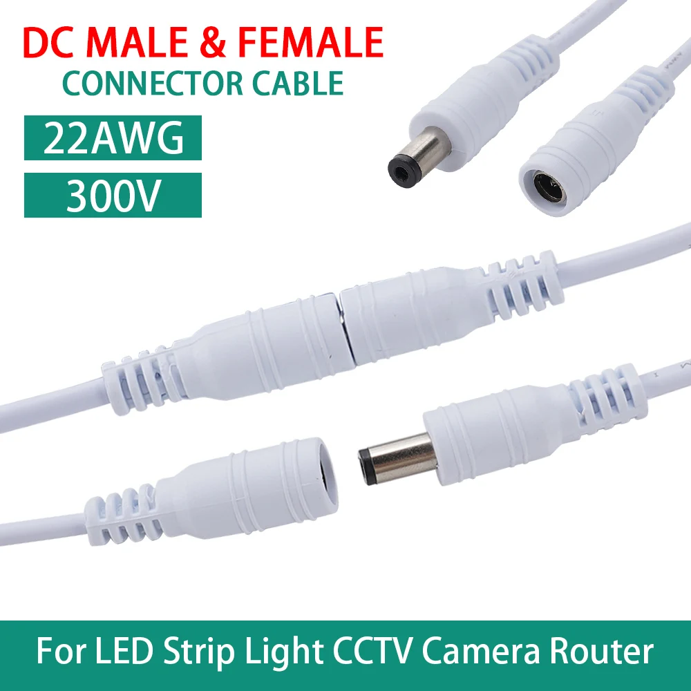 

5/10Pcs DC Male Female Power Plug Cable Wire Jack Adapter Connector for LED Strip Light CCTV camera Router 5.5x2.1mm