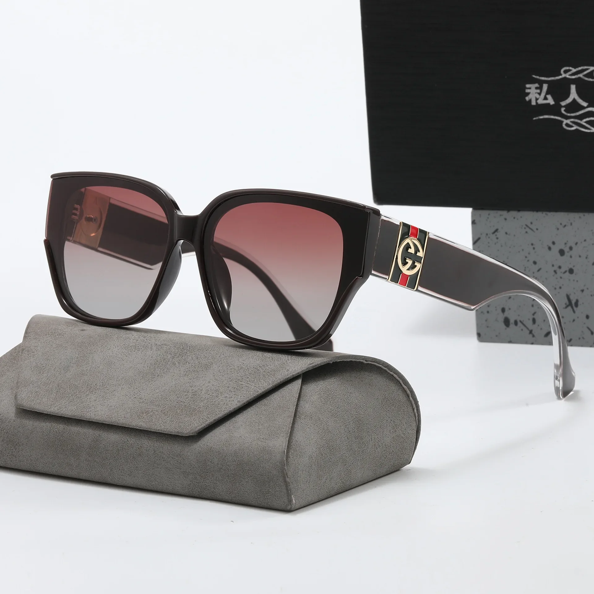 Polarized Square Green Legs Sunglasses Women Driving Travel Luxury Letters Sun Glasses Ladies Unisex Eyewears Gafas De Sol UV400