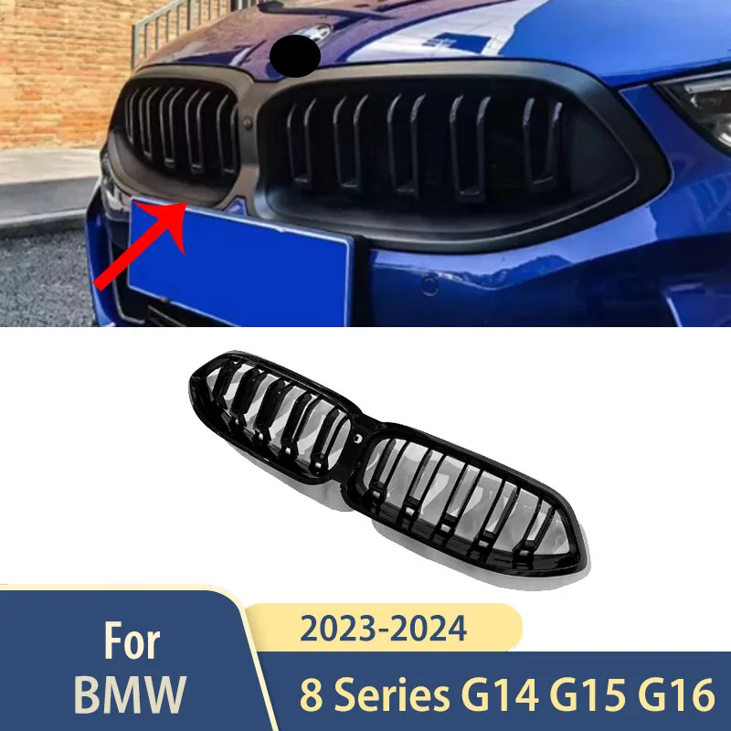 Front Racing Grill For BMW 8 Series G14 G15 G16 2023 To 2024 Car External Grille Modification Tuning Racing Grills Body Kits