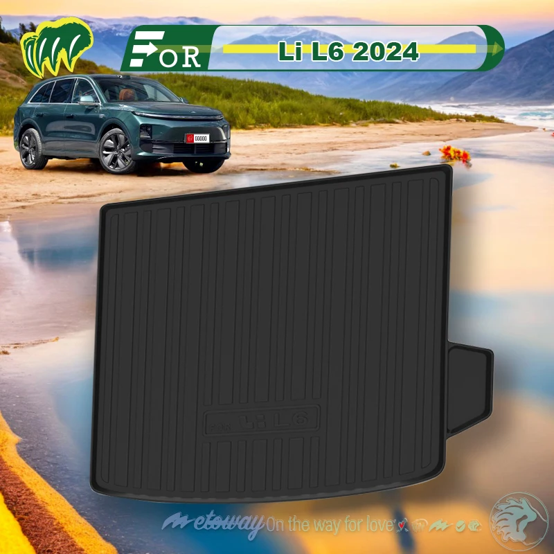 

For Li L6 2024 Custom Fit Car Trunk Mat All Season Black Cargo Mat 3D Shaped Laser Measured Trunk Liners