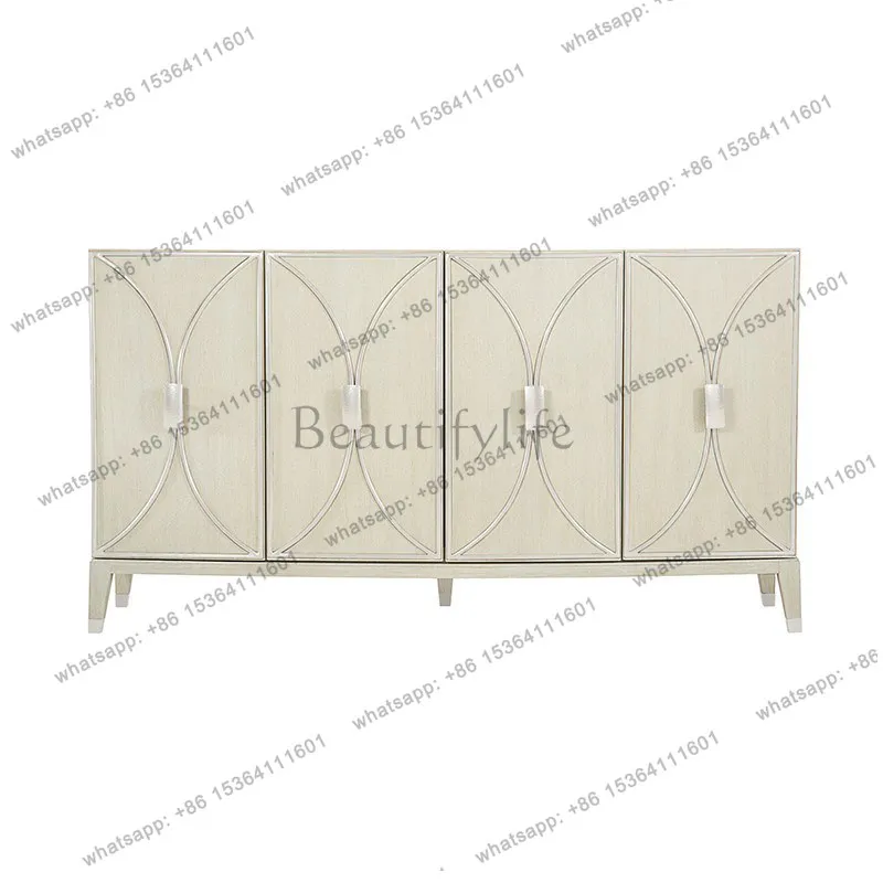 

American light luxury solid wood porch cabinet entrance foyer decorative cabinet modern home