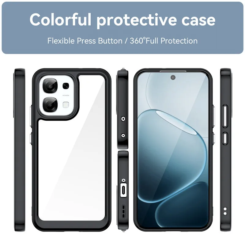 Etui na OPPO A6 5G, etui na OPPO A5 A5x A6 Pro 4G 5G, kolorowe, miękkie, silikonowe, przezroczyste etui z bumperem dla OPPO A6 Pro — zdjęcie produktu 3