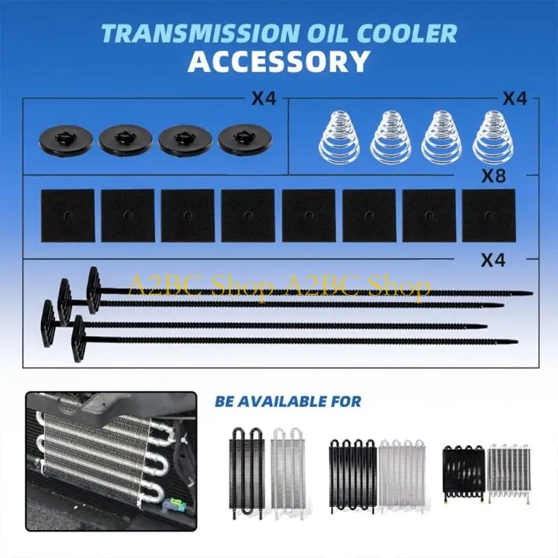 A2BC Radiator Fan Mount Zip Ties Clips Electric Transmission Coolers Mount Tie Strap