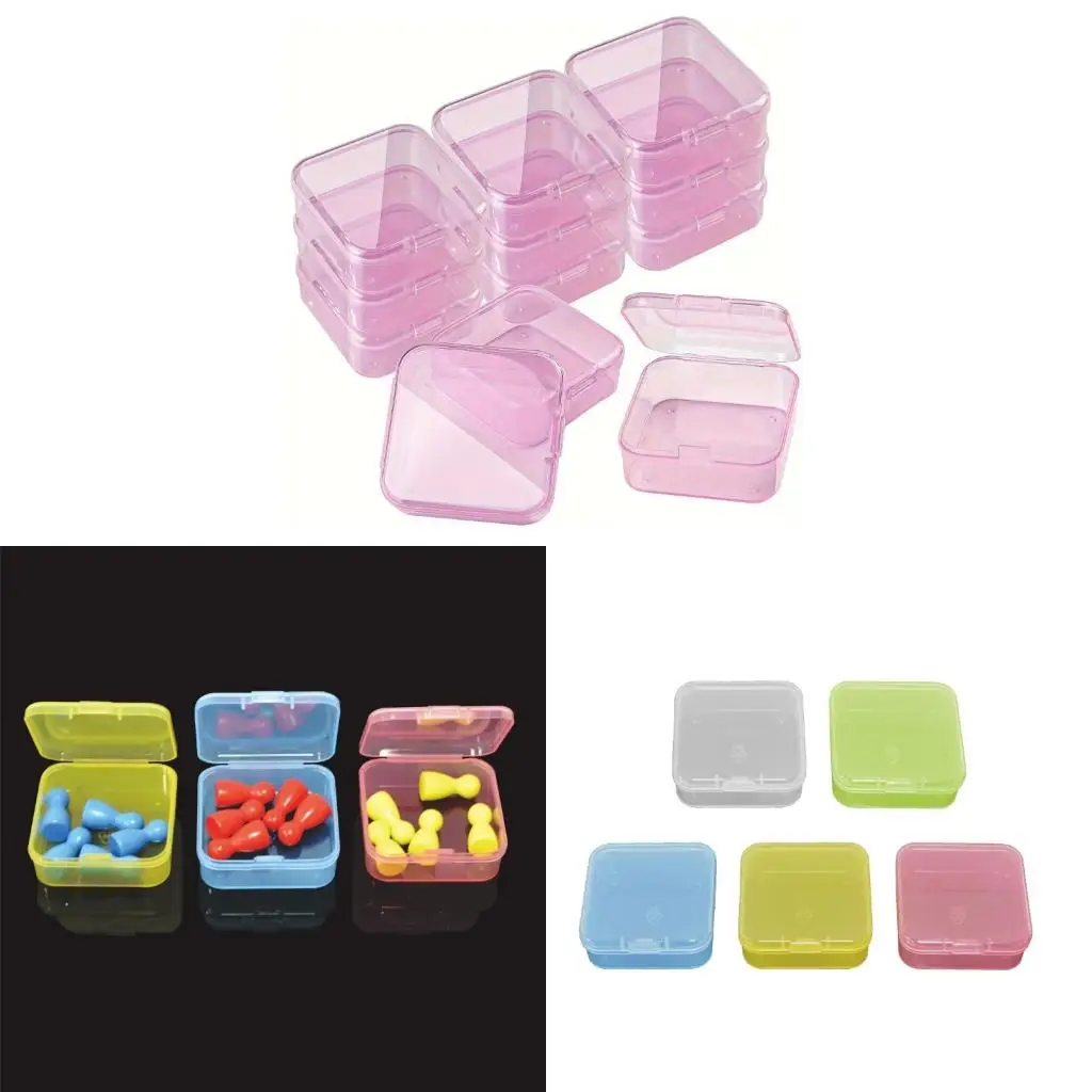 

12Pcs Colorful Plastic Storage Containers Stackable Small Square Boxes with Lid Home and Offices Storage Essential