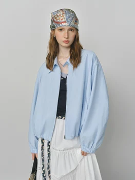 FSLE 2025 New French Barn-Style Raw Glamour Short Jacket Women's Spring Autumn New Arrival Loose Fit Oversize Workwear Coat 4