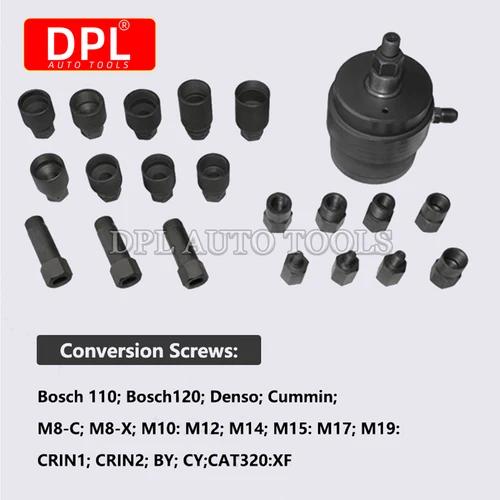 Imagen 2 del producto 23 unidades de extractor de inyector diésel, kit de extractor de inyector neumático profesional