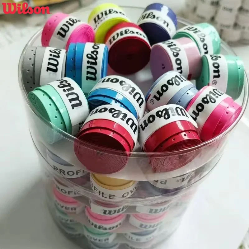 Original wilson 60 pçs/lote tênis overgrip pu antiderrapante mão cola paddle grip treinamento sweatband tênis badminton acessórios