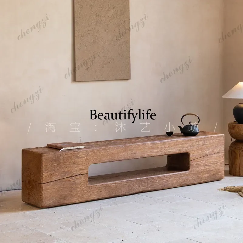 Y136 Special-shaped solid wood bench designer creative log TV cabinet exhibition hall hotel clothing store ornament homestay