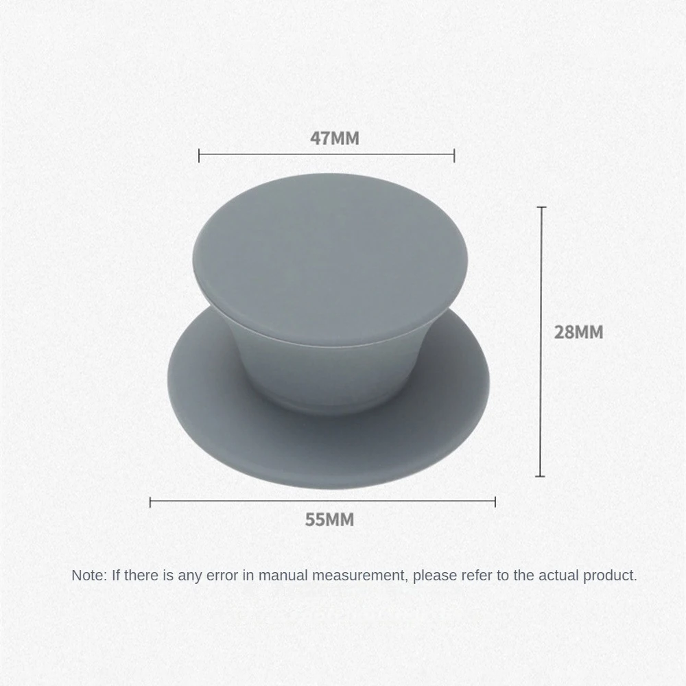 Pot Cover Anti Slip Handle Black Kitchen Lid Knob Kitchen Bar Supplies Anti-scald Durable Silicone Pot Lid Top Bead Grey