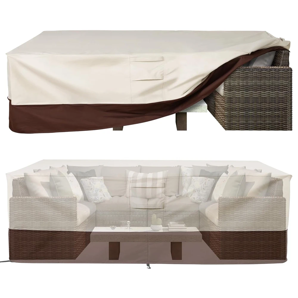 

420D HEAVY DUTY чехол для садовой мебели с мягкими ручками, водонепроницаемый рип-стоп, анти-УФ-защита для садового дивана, стола, стула, патио