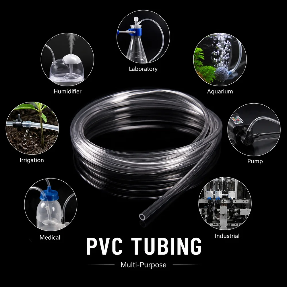 10M PVC Micro Tubing ID 0.5-3.5mm Highly transparent/insulated flame-retardant line protection pipe