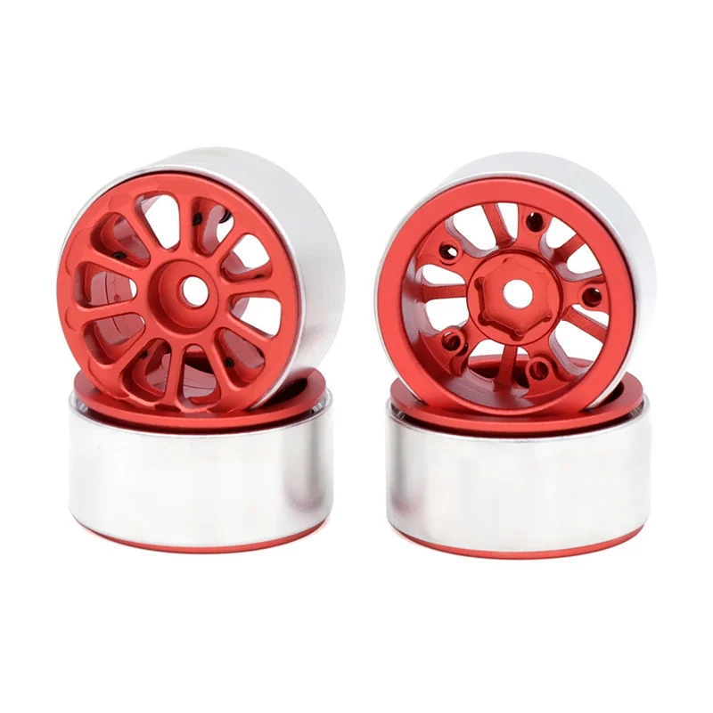 

A41T 4PCS 1.0In Metal Wheel Rims For 1/24 1/18 RC Crawler Car Axial SCX24 AX24 FCX24 Enduro24 TRX4M