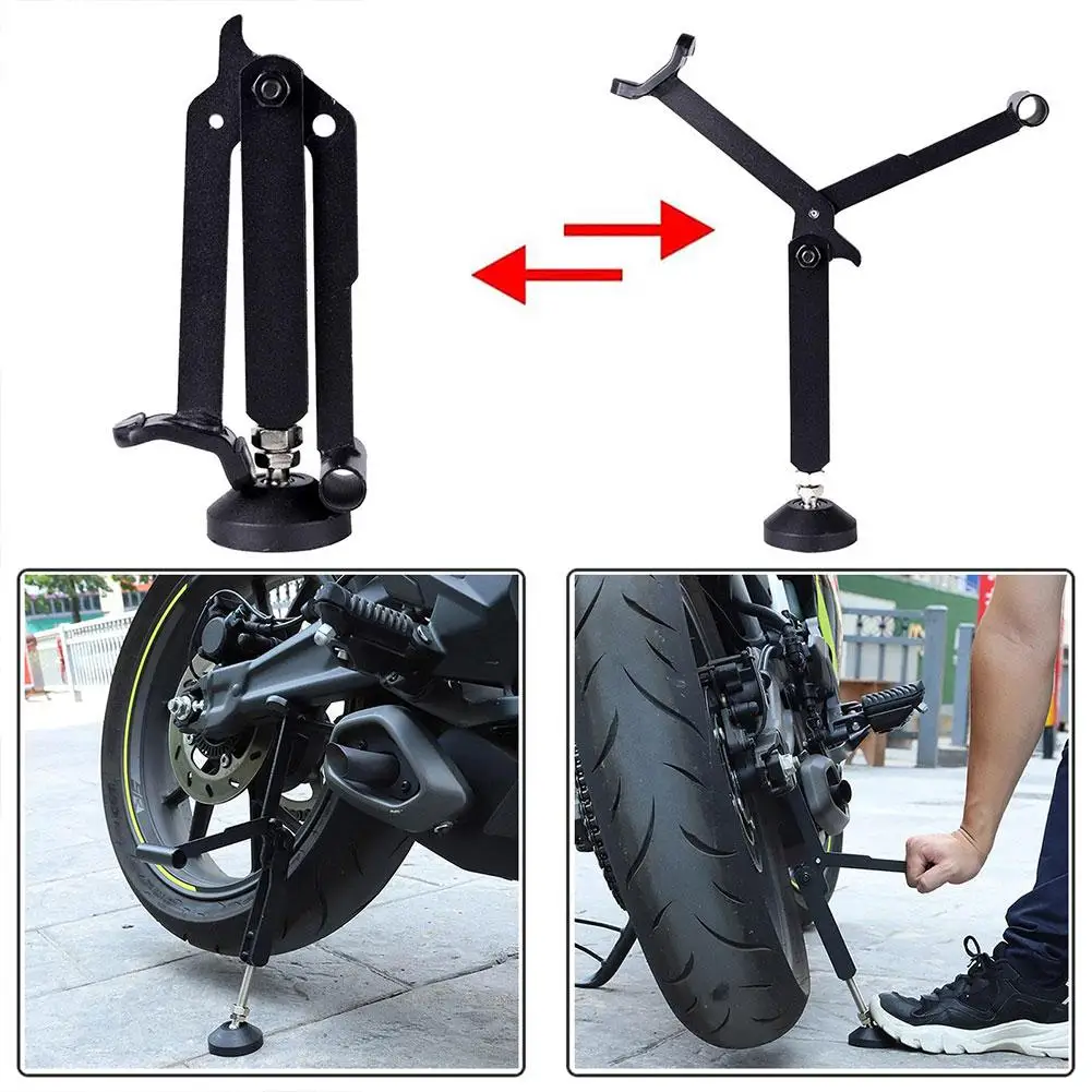 Motocicleta Folding Lifting Support Frame, Estacionamento de Apoio, Labor-Saving, Traseira, Portátil, Suporte de Suporte, Levantador Suporte, Estável, Branco, P8a2