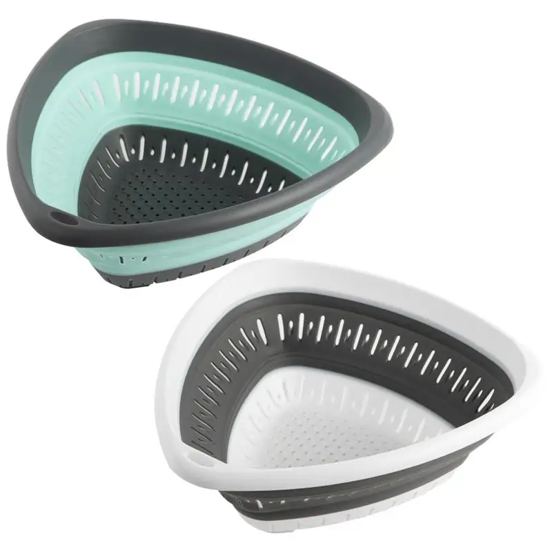Colador plegable triangular, colador de Pasta, cuenco de lavado multifuncional, accesorios de cocina para Spaghetti y patatoes