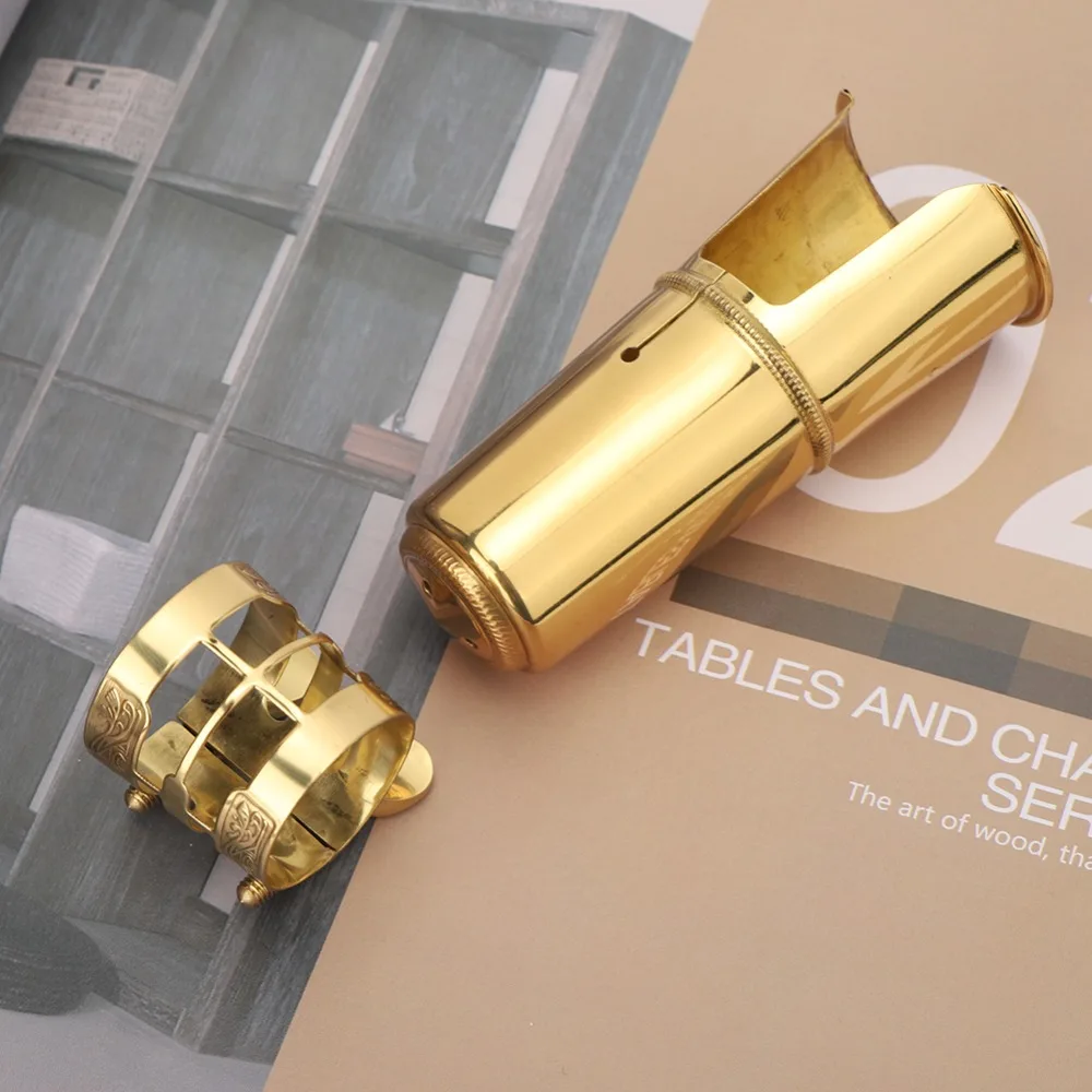 

Copper Clip Cap Tenor Saxophone Mouthpiece​ ​With Ligature​ Mouthpiece Accessory​ ​Mouthpiece Cap​ ​Gold