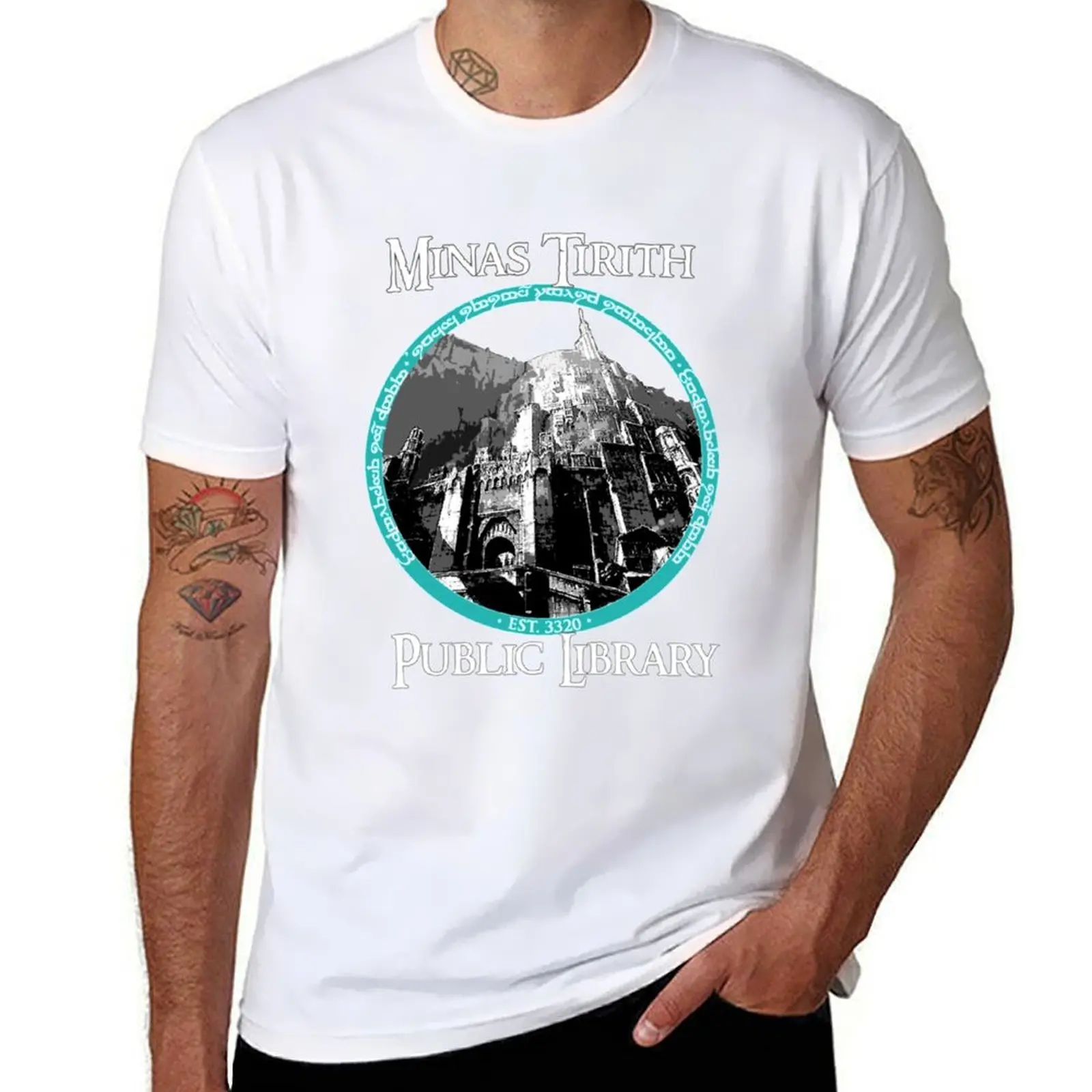 

MINAS TIRITH PUBLIC LIBRARY T-Shirt cotton t shirts high quality t shirts for man graphic tees T-Shirt