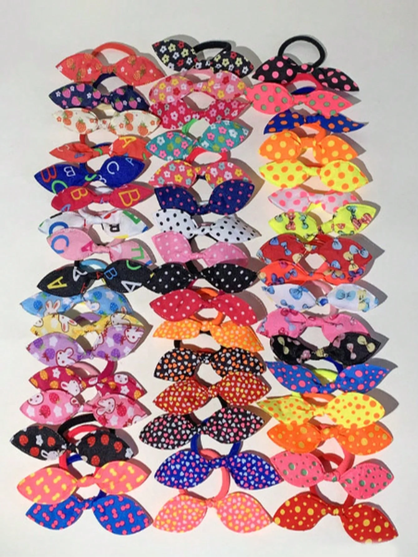 50pcs elastic band cute hair accessory bow colored women's hair rope headband headband loop