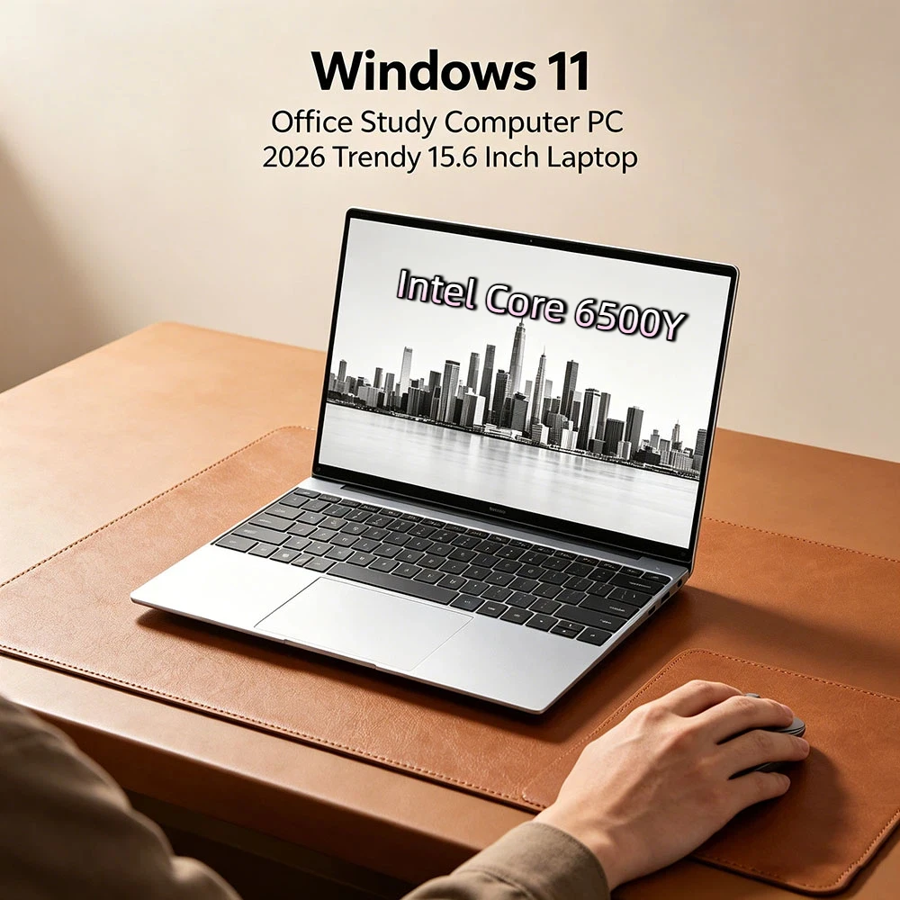 15,6-дюймовый портативный ноутбук с Windows 11, 32 ГБ оперативной памяти DDR4, 2 ТБ SSD, ультратонкий игровой/офисный/бизнес-ПК, Intel Core 6500Y