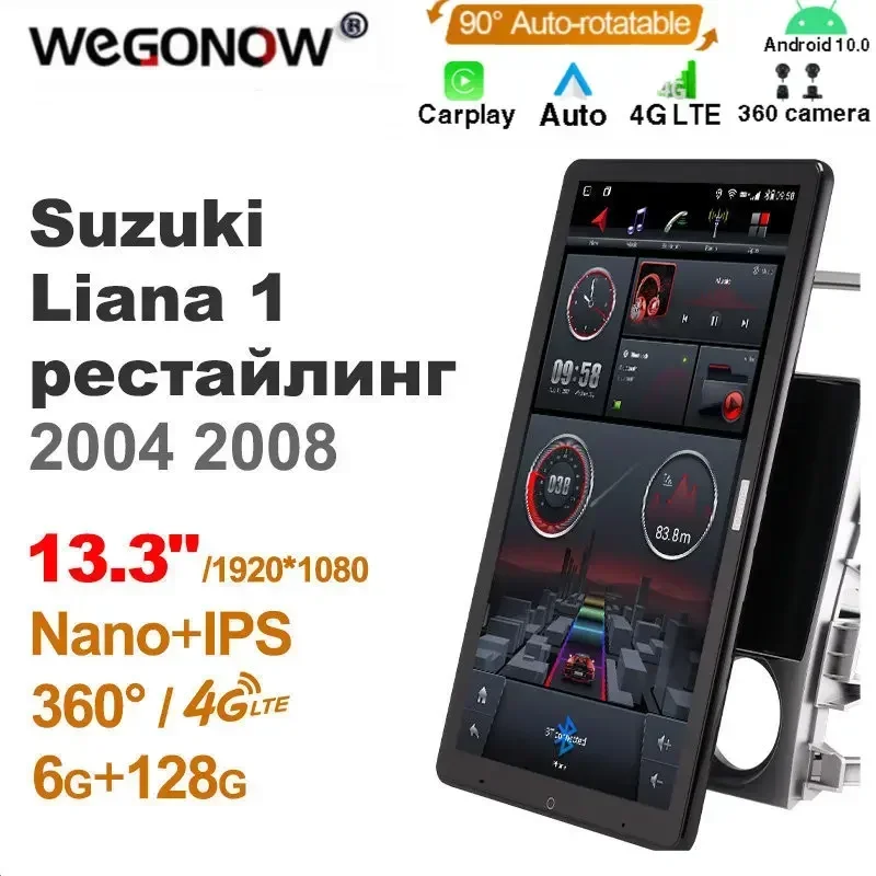 1920*1080 Nano Ownice Android10.0 for Suzuki Liana 1 2004 2008 Car Radio Video Audio 13.3''  Rotatable 360 6G 128G Tesla Style