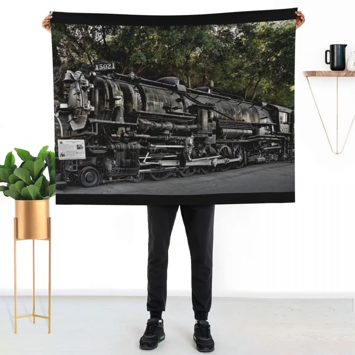 Southern Pacific Steam Locomotive No. 5021 - Rail Giants Train Museum, Pomona, CA, USA Throw Blanket anime Travel Blankets