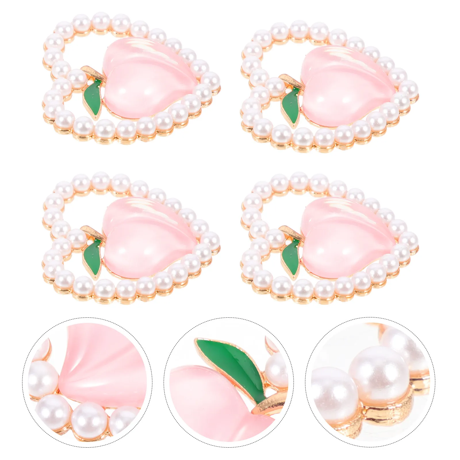 

4Pcs Peach Heart Rhinestone DIY Jewelry Making Materials Phone Case Decor Craft Supplies Handmade Accessories