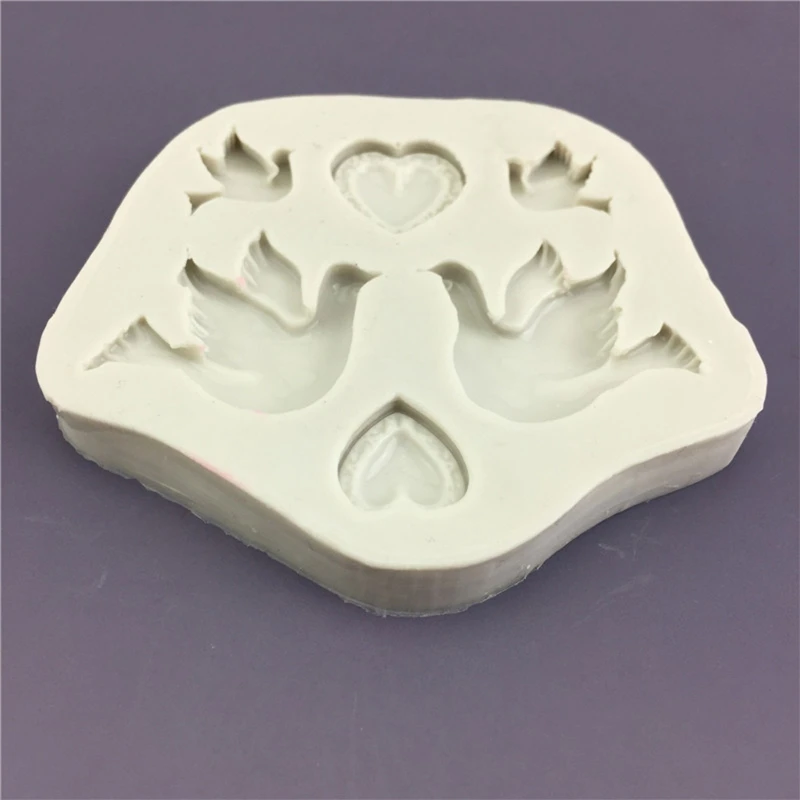 Peace for Dove & Heart Shaped Silicone Chocolate Moulds Fondant Mould Cake Gadgets Baking Accessories for Kitchen DIY Ba