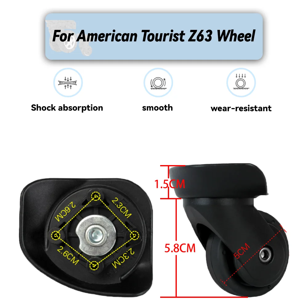 

For American Tourister Z63 Universal Wheel Replacement Suitcase Rotating Smooth Silent Shock Absorbing Wheel Accessories Wheels