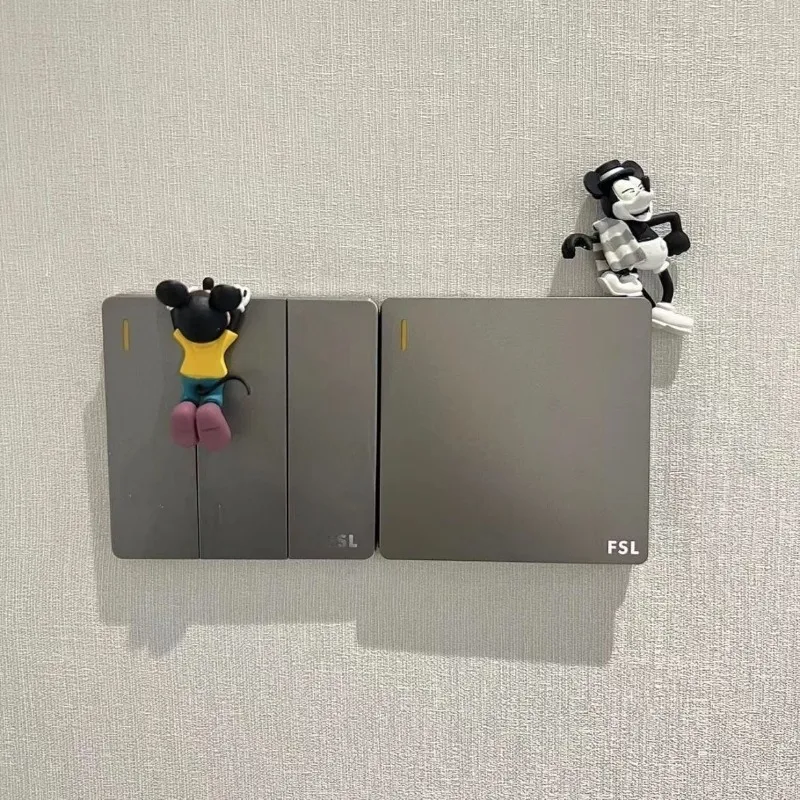 3 قطع ديزني ميكي 3D ديكور التبديل ملصقات الإبداعية الكرتون الديكور ملصقات الحائط غرفة المعيشة سيارة الحلي هدية الكريسماس