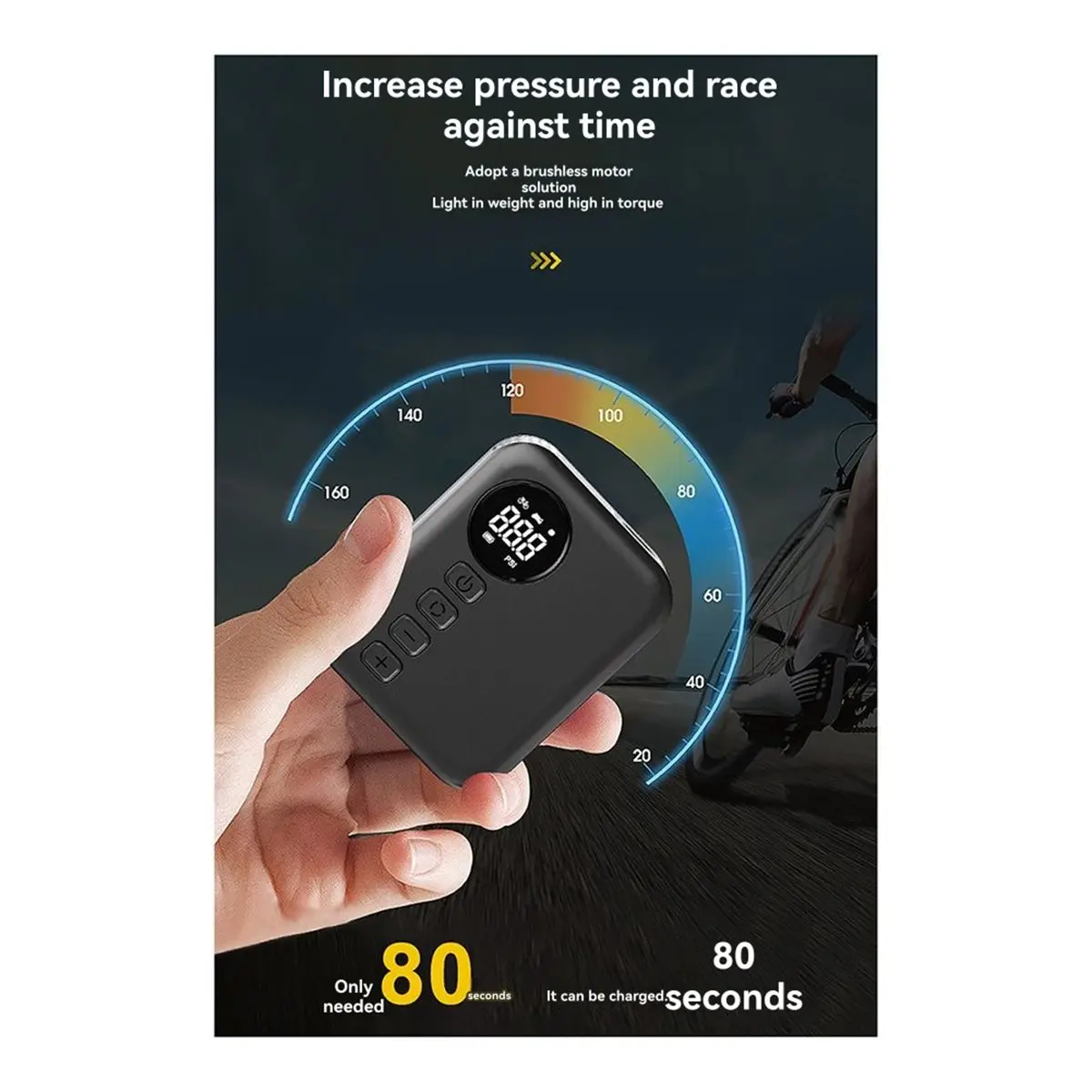 

AD10 Exquisite Portable Mini Digital Display Inflatable Treasure Suitable for Mountain Road Bicycle Motorcycle Car Inflator
