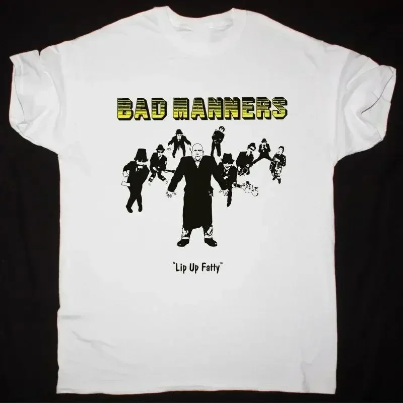 Vtg LIP UP FATTY By BAD MANNERS Band Cotton White All Size T Shirt MM1308