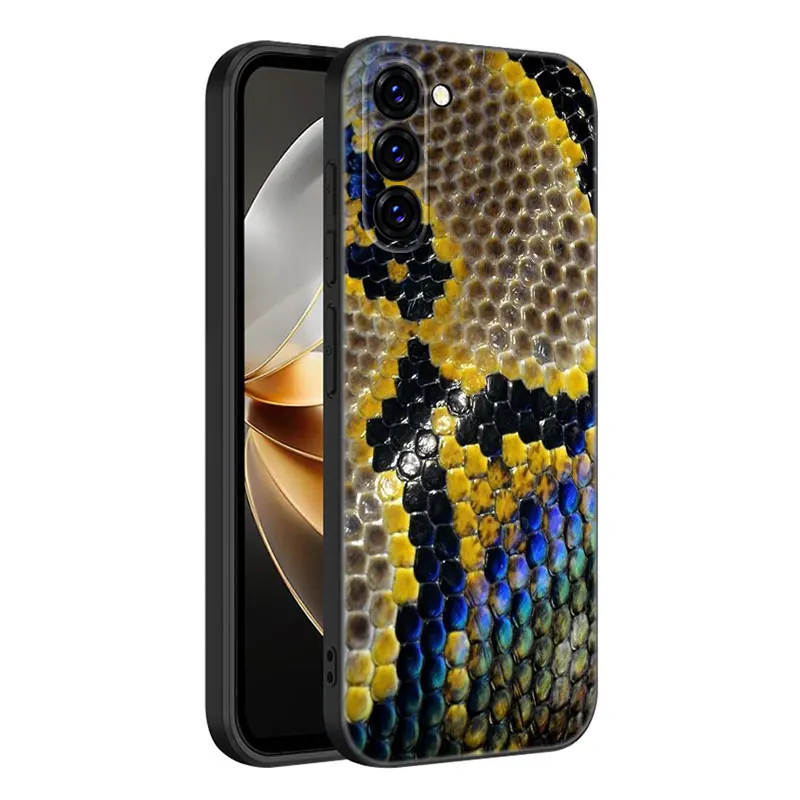 Python Snake Pattern Phone Case For Samsung Galaxy S20 S21 S23 FE S22 Ultra S10E S10 Lite S8 S9 Plus S7 Edge Black Cover