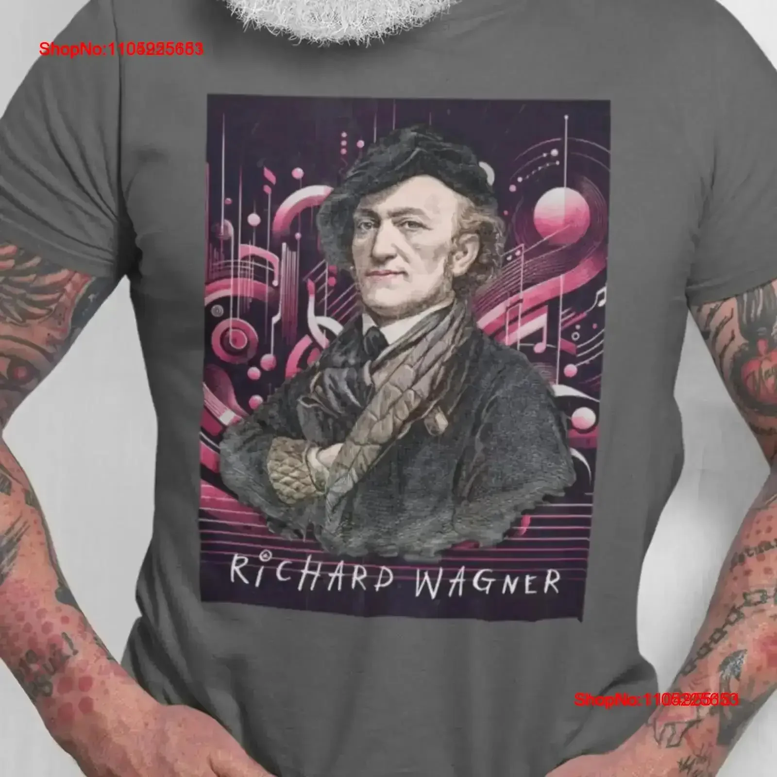 Richard Wagner Opera Camiseta con cuello redondo Elegante vintage Lavado Cómodo Ropa ligeramente de diseñador Top para uso diario Suave