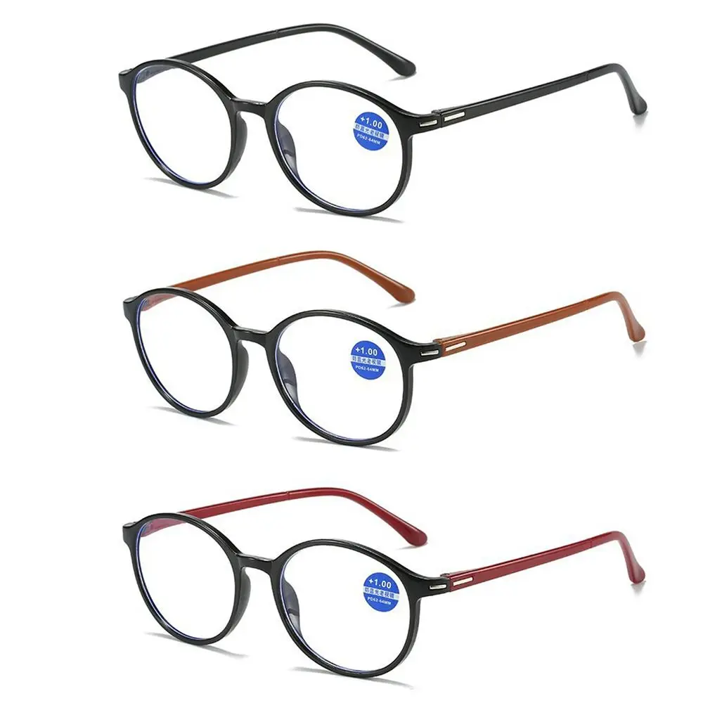 Women & Men Spring Hinge Strength 1.0x ~ 4.0x Oval Frame Presbyopia Eyeglasses Anti-blue Light Glasses Reading Glasses