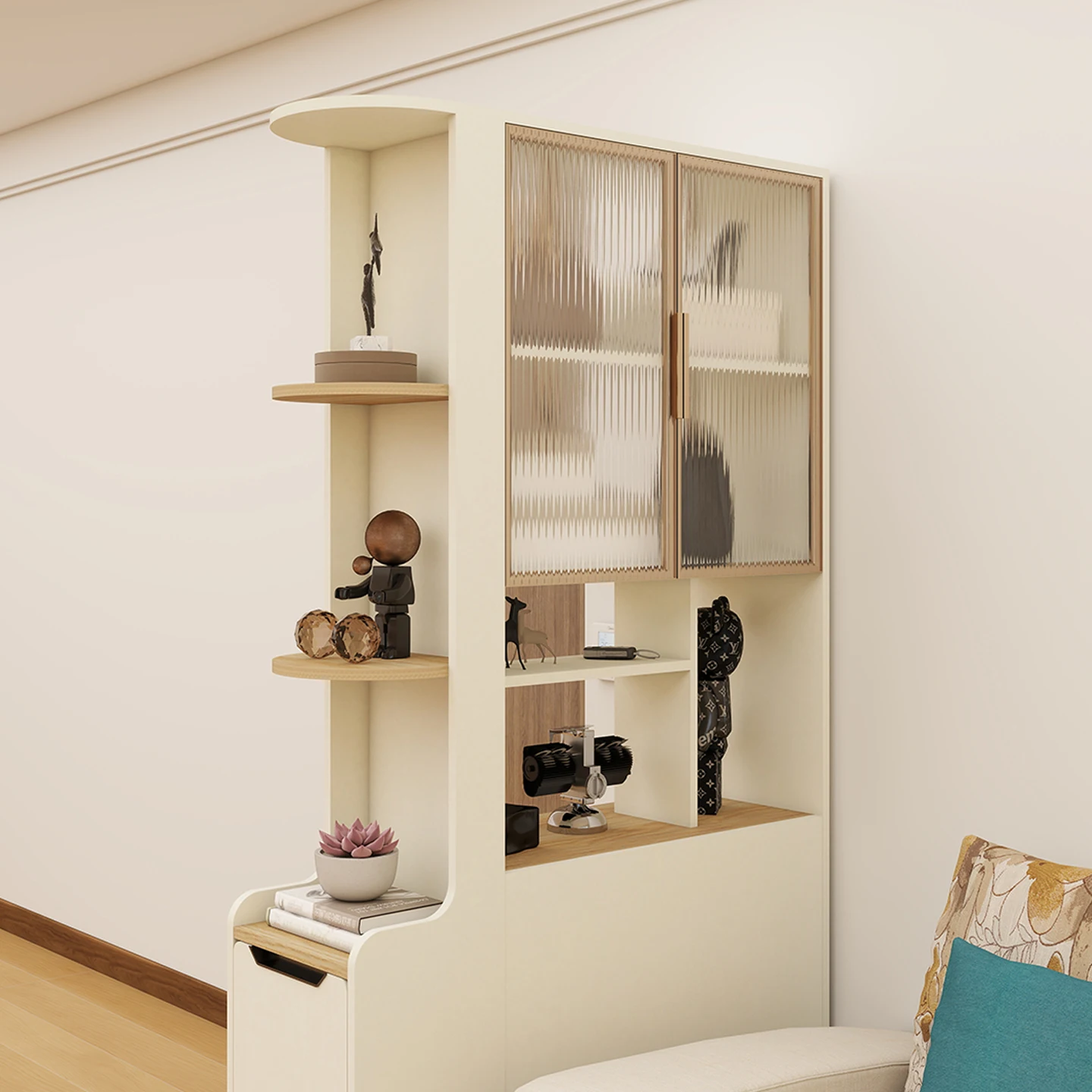 

Entry door shoe cabinet opposite the door double-sided foyer screen through the hall partition cabinet integrated simple