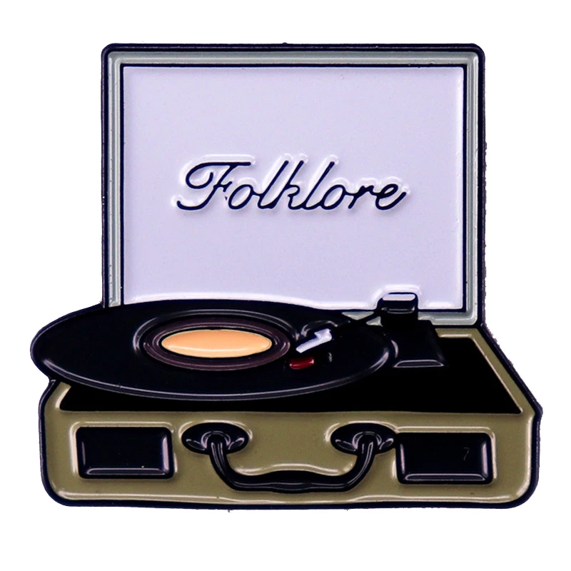 A2986 Folklore Music Album Vinyl Record Player Enamel Pin Fans Gift Brooch Jewelry Backpack Decorate