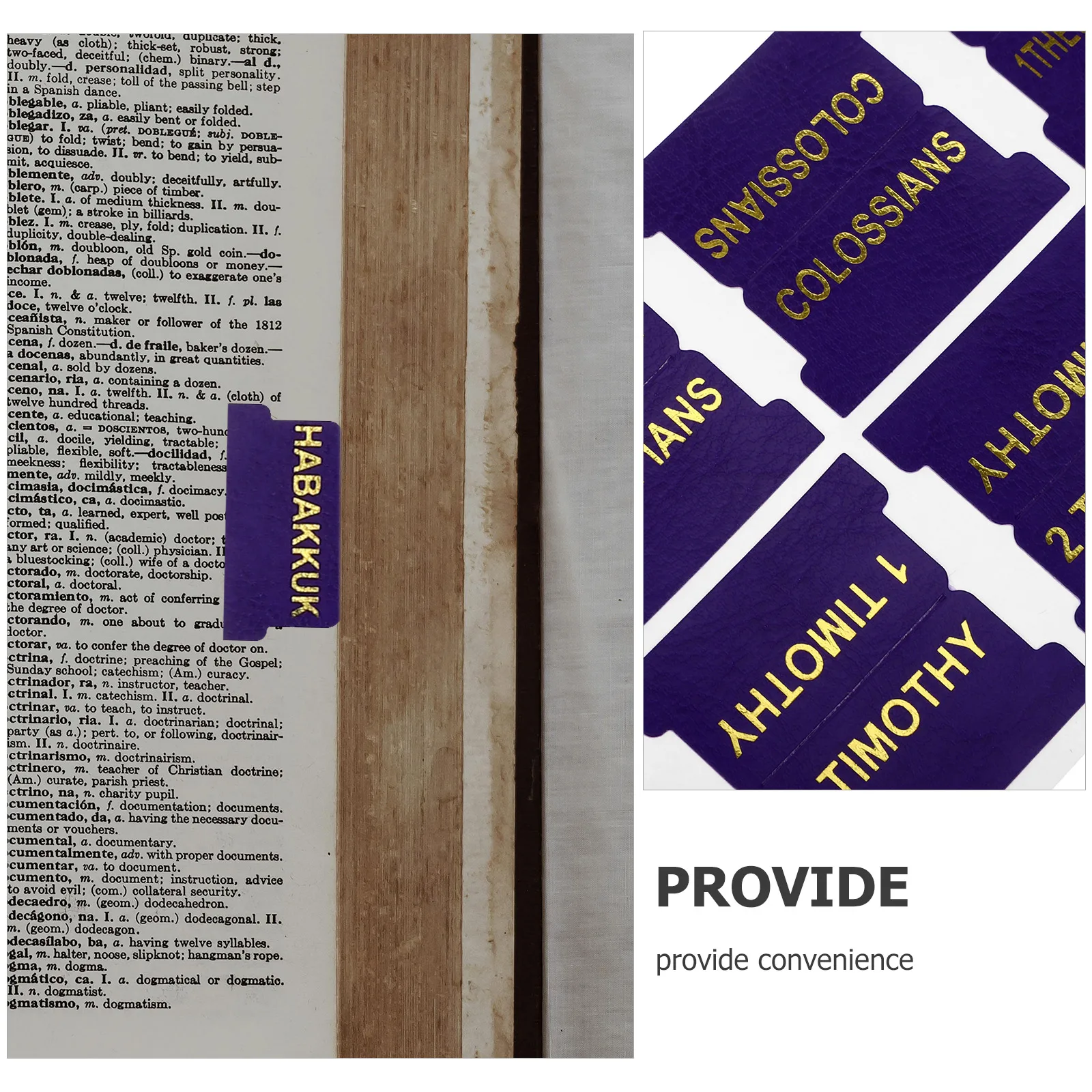 

80 Purple Bible Index Tabs 66 14 Blank PU Labels for Reading Book Accessories Mini Dividers Notebook
