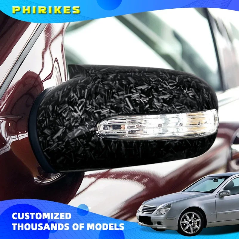 

For Mercedes-Benz E,C-Class W211 W203 2001-2007 RearView Mirror Case Cover Carbon Fiber Pattern or Black Covers Cap