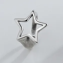 925 Sterling Silver Rings for Women Men Couple Minimalist Handmade Simple Star Ring Party Jewelry Gift Prevent Allergy