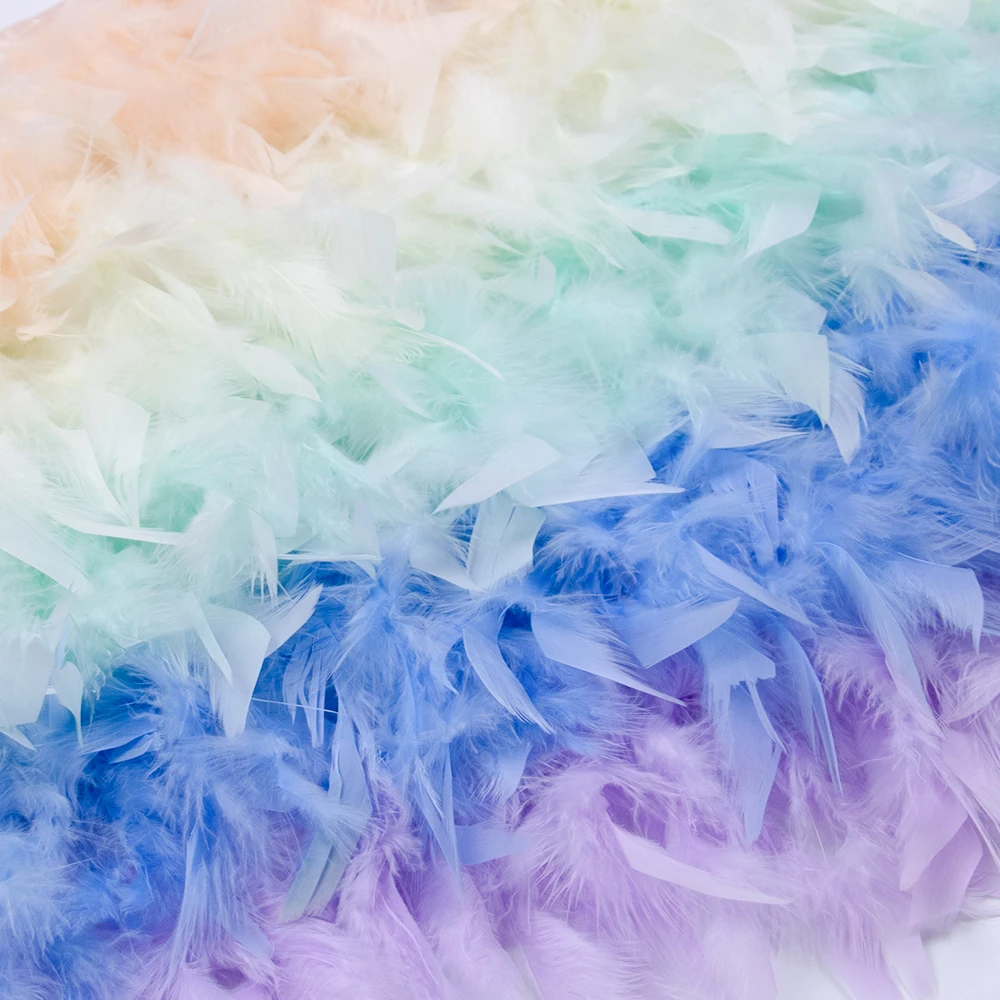 Frange Plumes De Dinde Naturelles 200cm - Garniture Douce 10-15cm Pour Couture Et Décoration