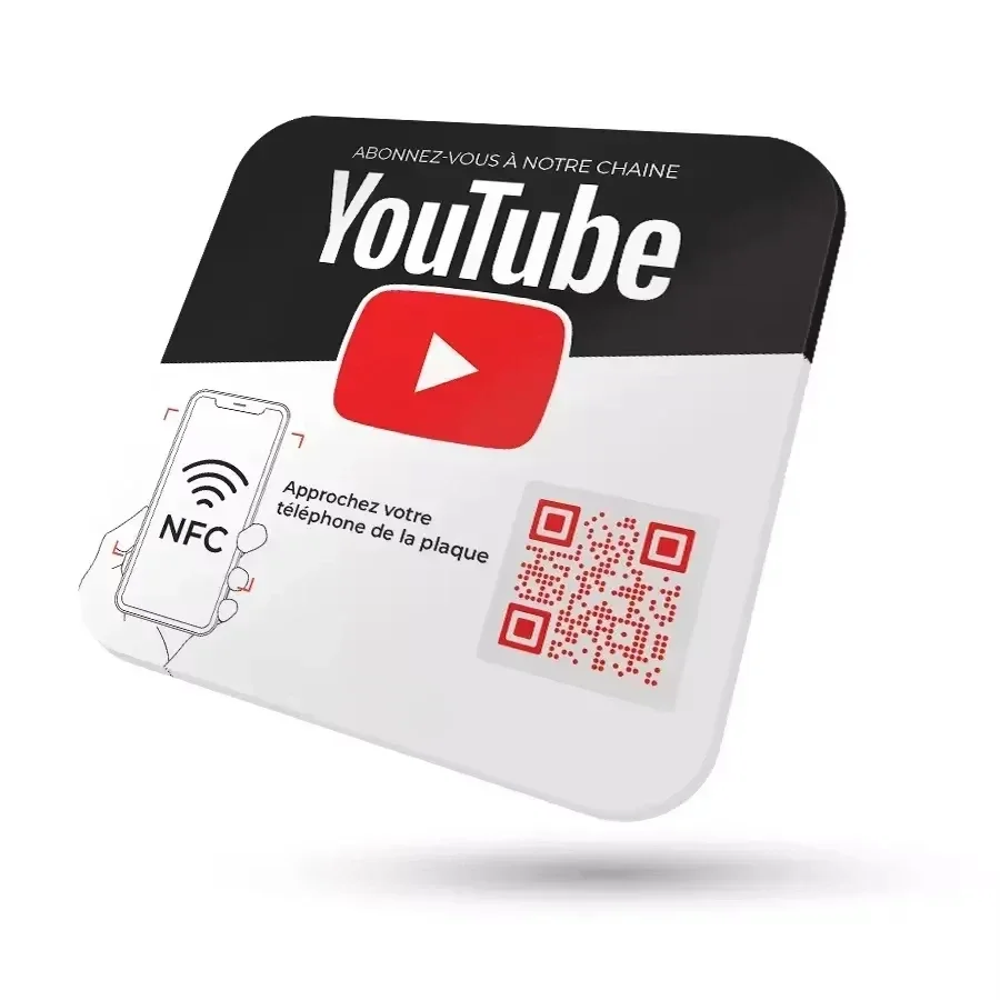 Business Plate for Facebook Instagram YouTobe NFC Tap & Dynamic QR Code Easy Setup with Review Link Management No APP Required