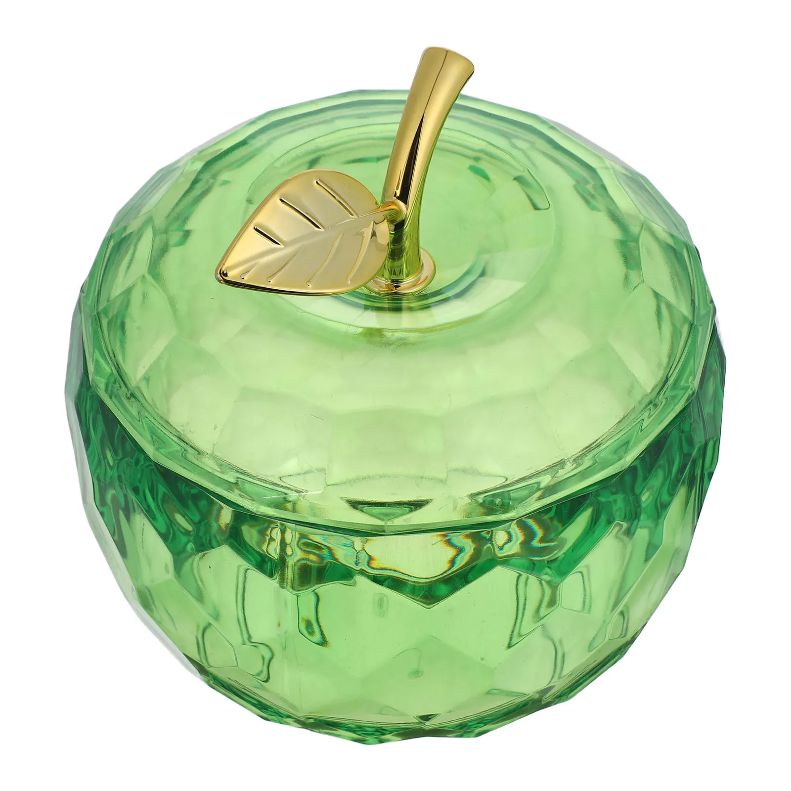 Christmas Candy Storage Containers Green Apple Shaped Plastic Jars Holiday Treats Decorative Dish Lid Party Favors Box