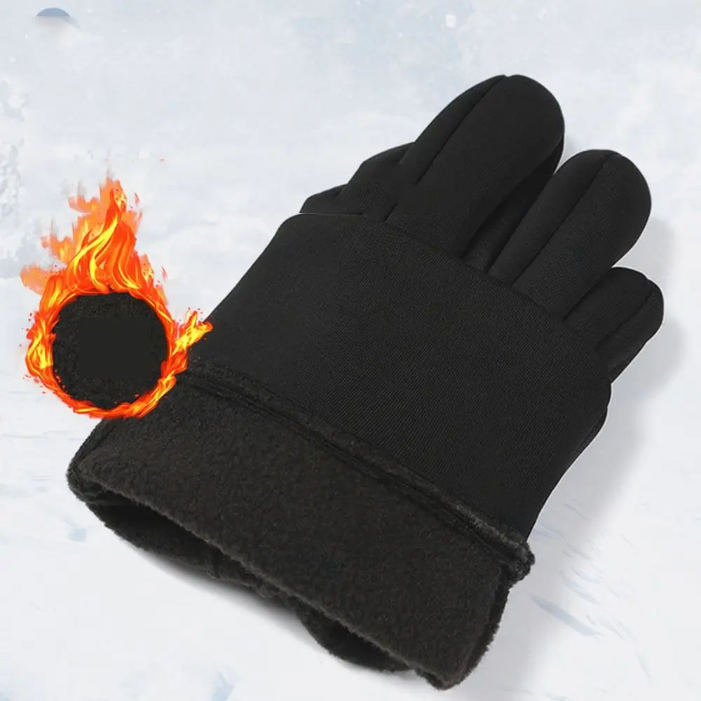 Non-slip Kids Warm Cycling Gloves Touch Screen Full-finger Bicycle Sports Mittens Cold Wingproof Reflect