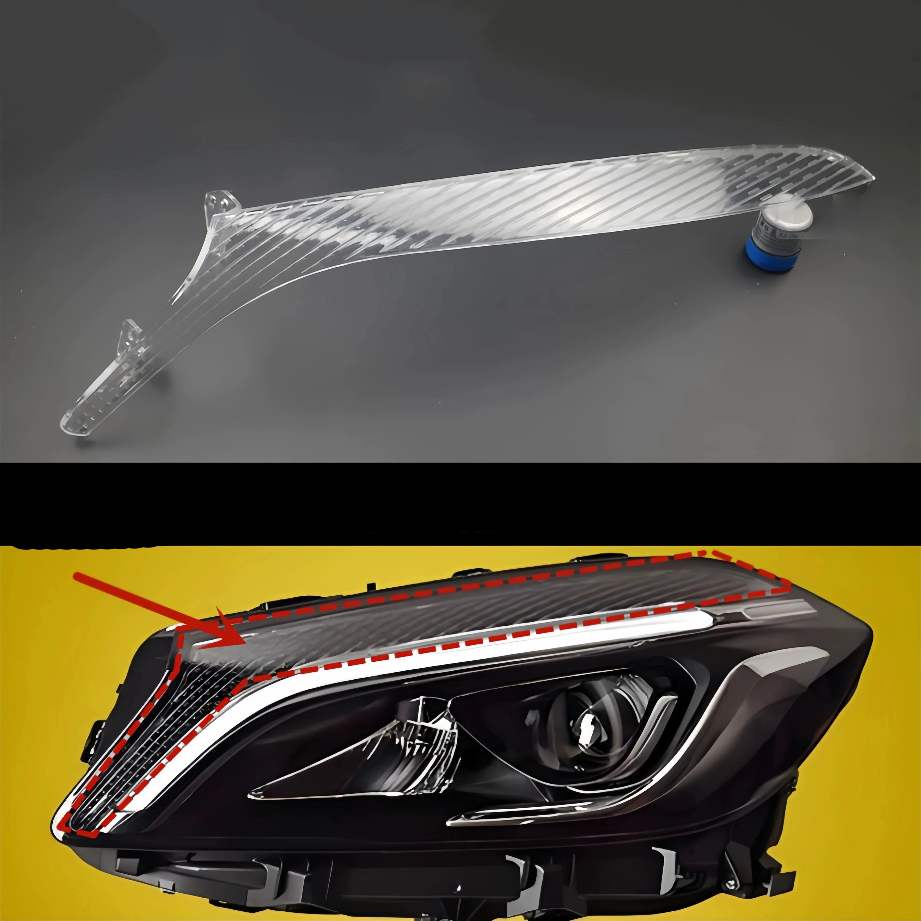 For 2017-19 Benz A-grade W176 High-end Daytime Running Lights with Light Guide Strips and Eyebrow Light Strips