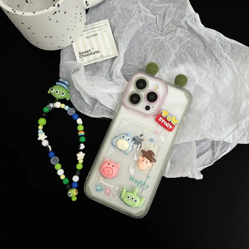 귀여운 만화 애니메이션 토이 스토리 역할 전화 케이스, 아이폰 11 12 13 14 15 프로 맥스 XR XS 7 8 소프트 Tpu 카드 지갑 보호 커버