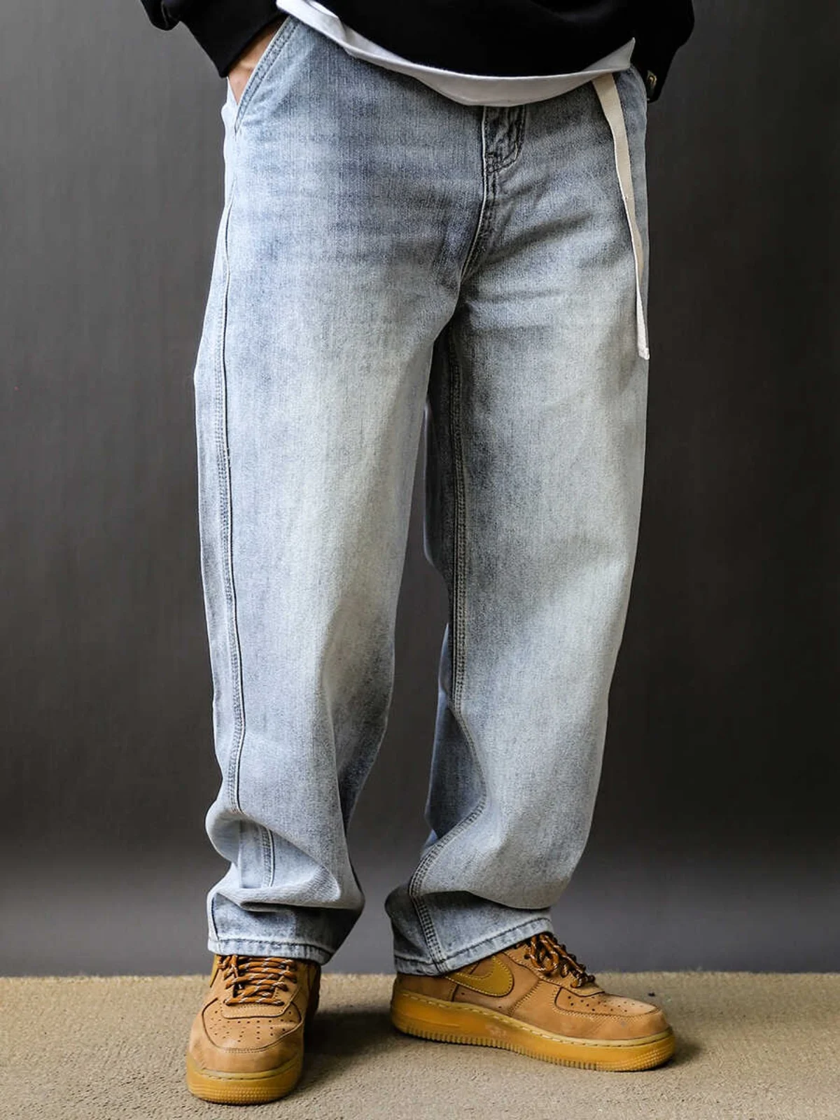 

Модные мужские джинсы в стиле ретро, свободные, прямого кроя, для повседневной носки, весна-лето, классические, длинные, прочные, прямые брюки