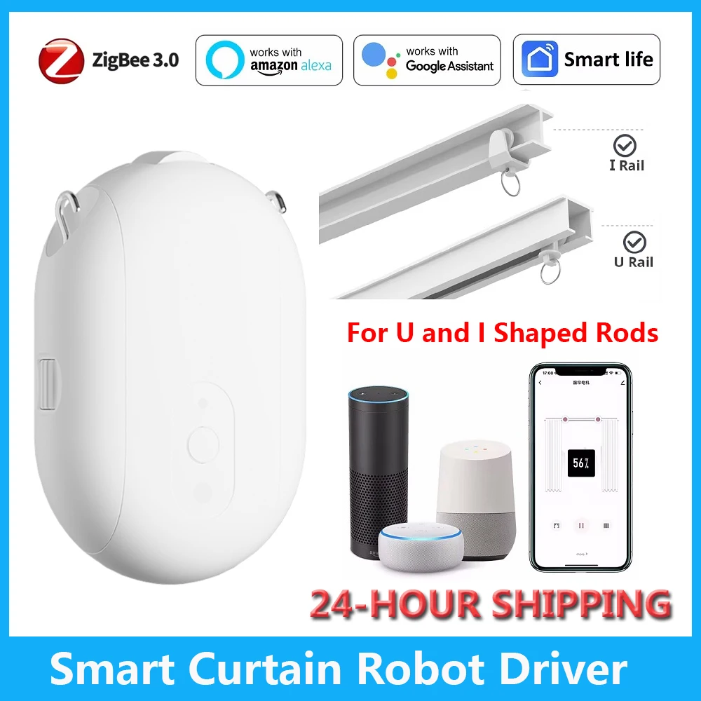 

ZigBee Smart Electric Curtain Robot For Tuya Timing Auto Opener Closer Light Sensor App Remote Control Support Alexa Google Home