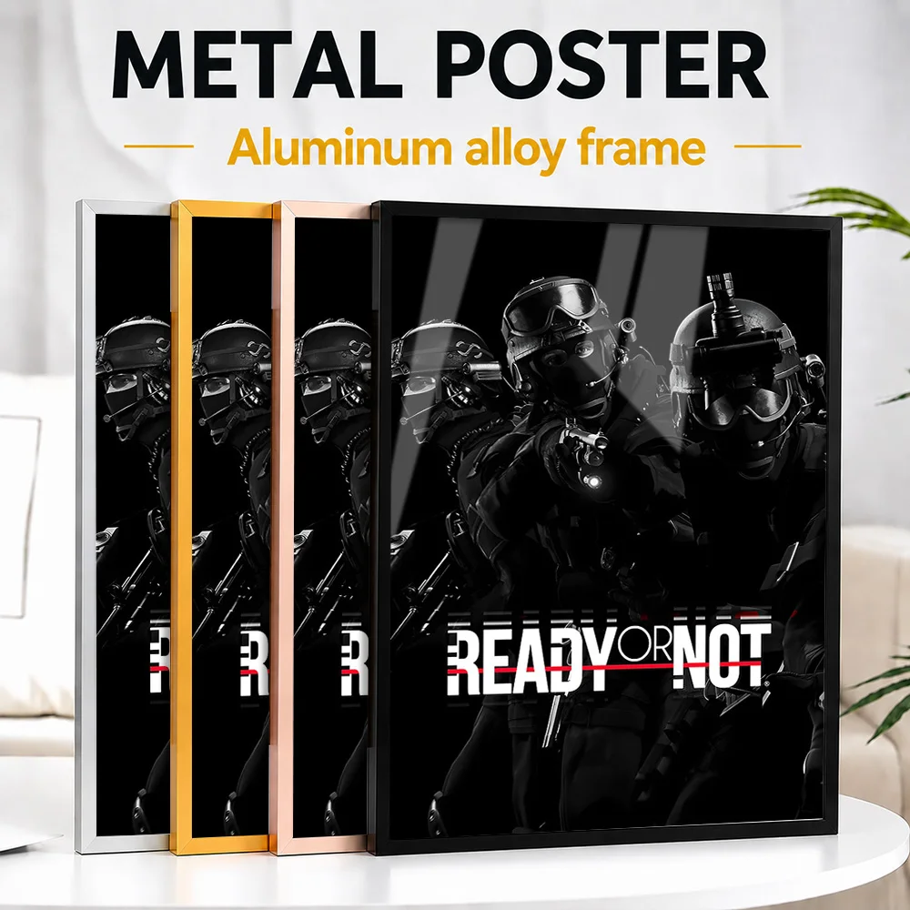 Ready Or Not Game Framed Aluminum Metal Poster Customized Photo Stealth Operation Style Wall Art For Command Center Player Gift