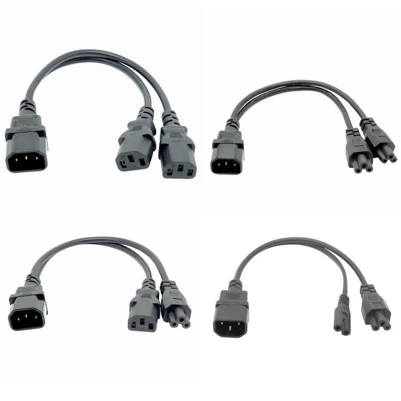 

IEC 320 C14 Male Plug to 2XC13 C5 C7 C8 C13 Female Y Type Splitter Power Cord,C14 to 2ways C13 Power Adapter Cable 250V/10Acable